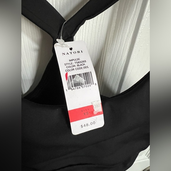 NATORI Black Impulse Racerback Sports Bra Size XS NWT - Picture 6 of 12